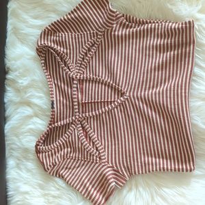 Free people striped cutout tee